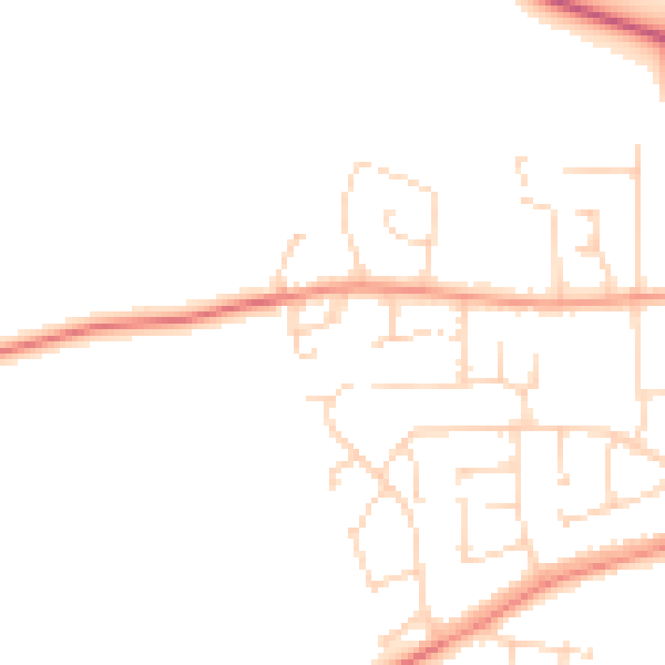 Daytime road noise heatmap for LE15 6NW