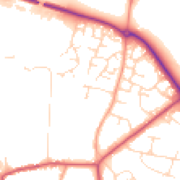 Daytime road noise heatmap for LE15 6RG