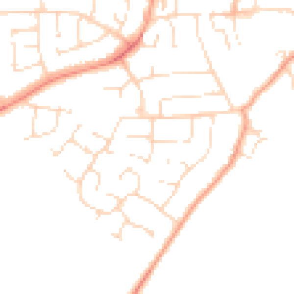 Daytime road noise heatmap for LE15 6RY