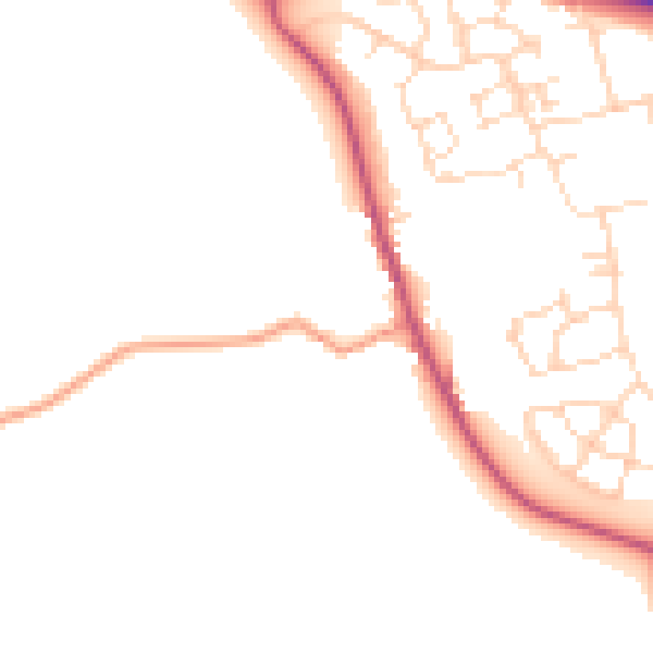 Daytime road noise heatmap for LE15 7EG