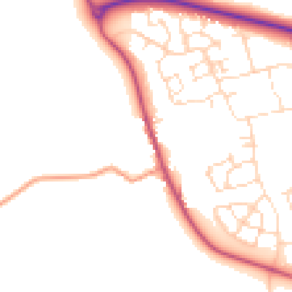 Daytime road noise heatmap for LE15 7FD