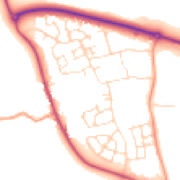 Daytime road noise heatmap for LE15 7GS