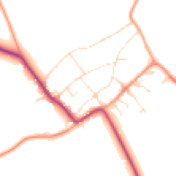 Daytime road noise heatmap for LE15 7HU