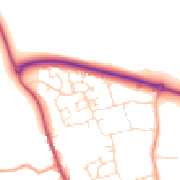 Daytime road noise heatmap for LE15 7JA