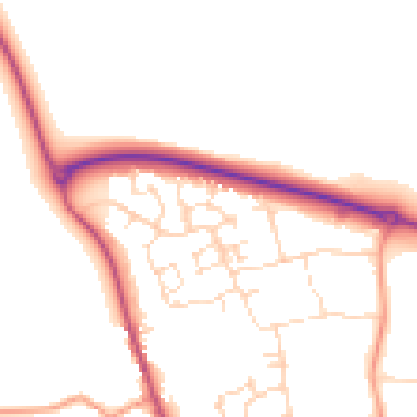 Daytime road noise heatmap for LE15 7TE