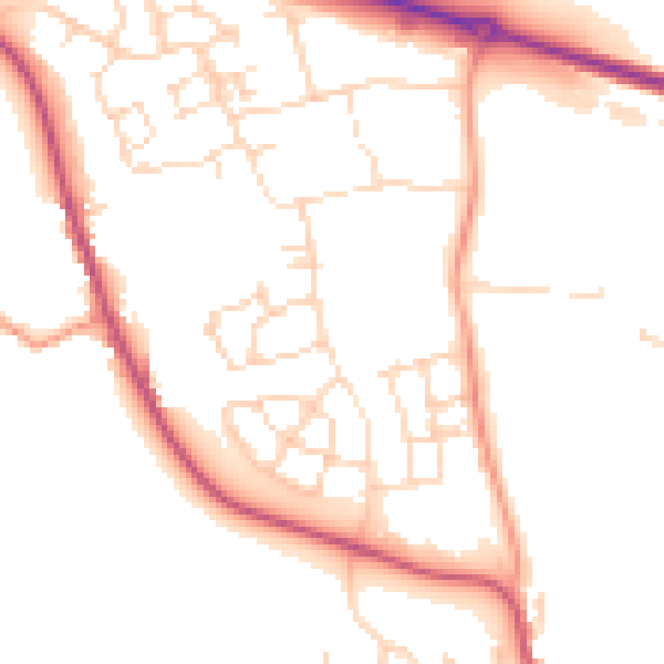 Daytime road noise heatmap for LE15 7TN