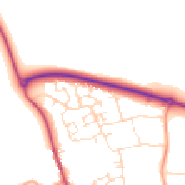 Daytime road noise heatmap for LE15 7TQ