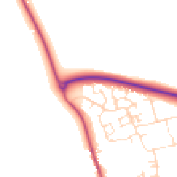 Daytime road noise heatmap for LE15 7TT