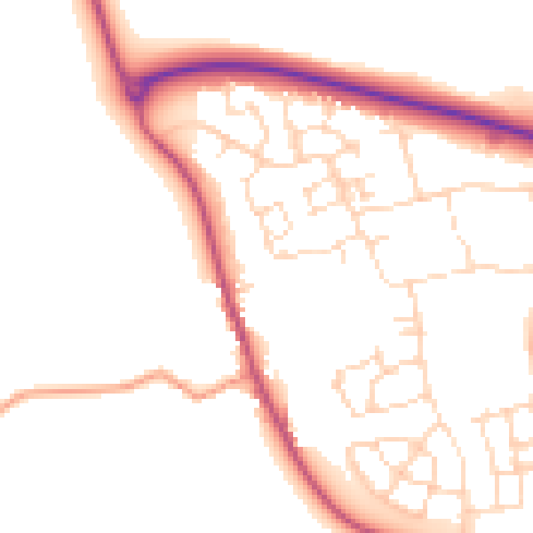 Daytime road noise heatmap for LE15 7UJ