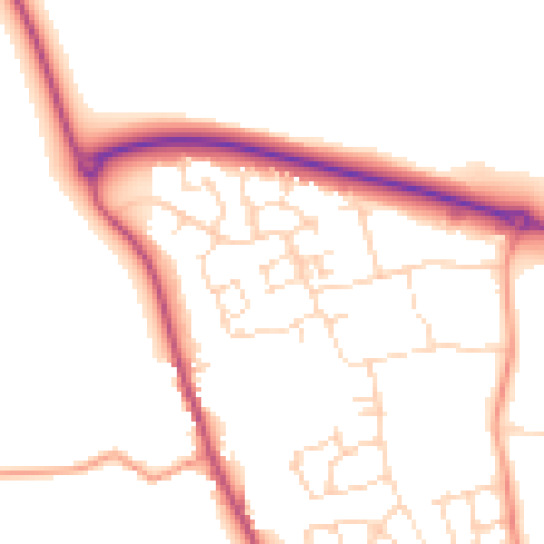 Daytime road noise heatmap for LE15 7UR