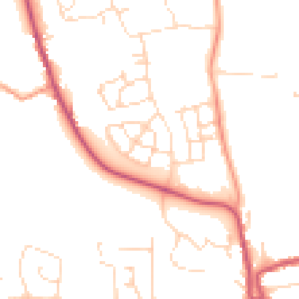 Daytime road noise heatmap for LE15 7UU