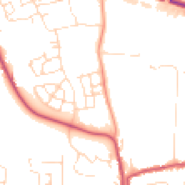 Daytime road noise heatmap for LE15 7WF