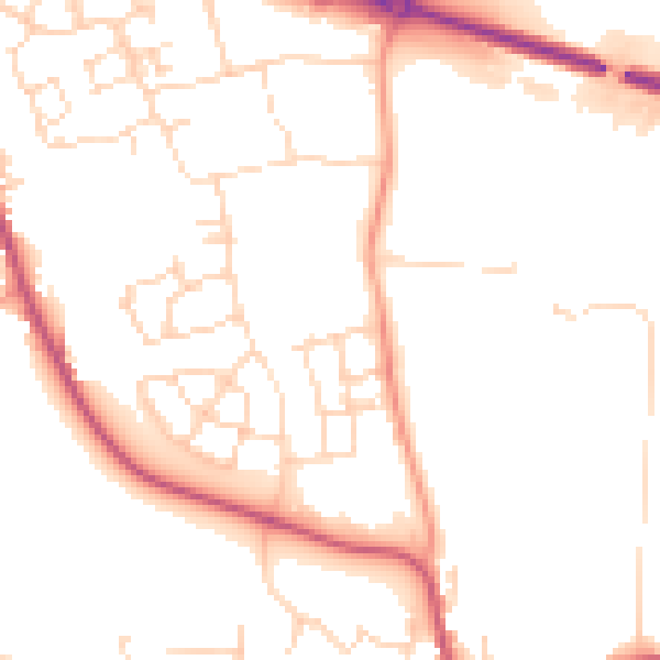 Daytime road noise heatmap for LE15 7WL