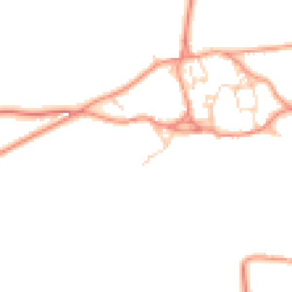 Daytime road noise heatmap for LE15 8ED