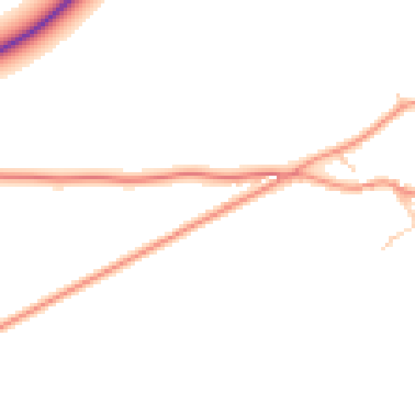 Daytime road noise heatmap for LE15 8EN