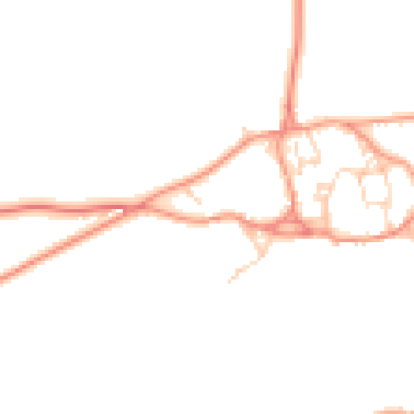 Daytime road noise heatmap for LE15 8EU