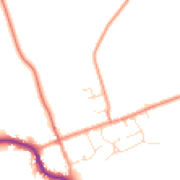 Daytime road noise heatmap for LE15 8PL