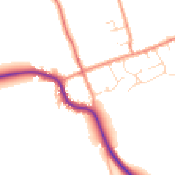 Daytime road noise heatmap for LE15 8PN