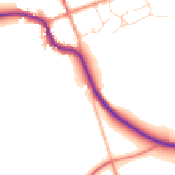 Daytime road noise heatmap for LE15 8QG