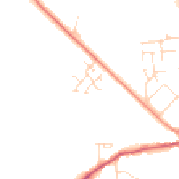 Daytime road noise heatmap for LE15 9FD