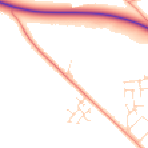 Daytime road noise heatmap for LE15 9PN