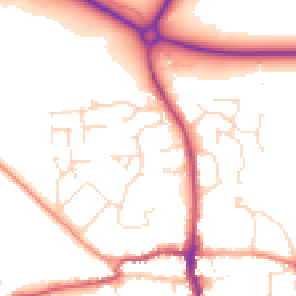Daytime road noise heatmap for LE15 9RR