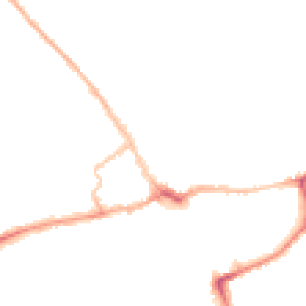 Night-time road noise heatmap for LE16 7AL