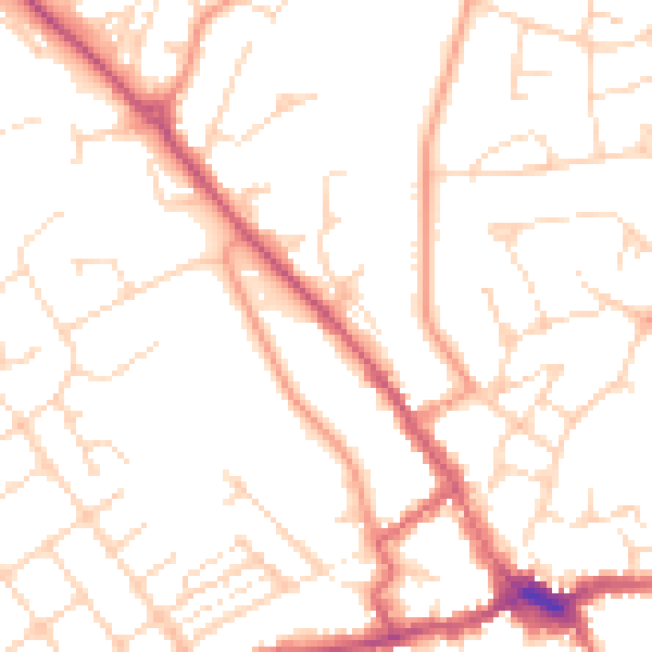 Daytime road noise heatmap for LE16 7AP