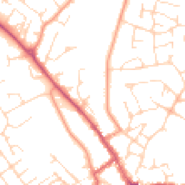 Daytime road noise heatmap for LE16 7AT