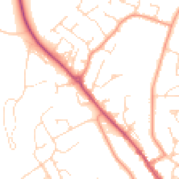 Daytime road noise heatmap for LE16 7AX