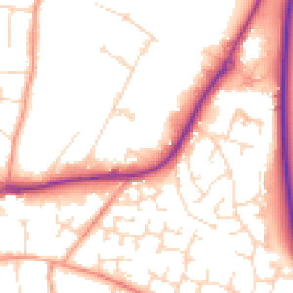 Daytime road noise heatmap for LE16 7BA