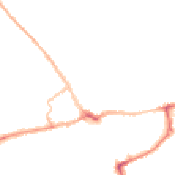 Night-time road noise heatmap for LE16 7BF