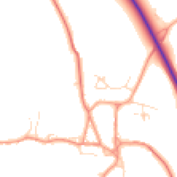 Daytime road noise heatmap for LE16 7BG