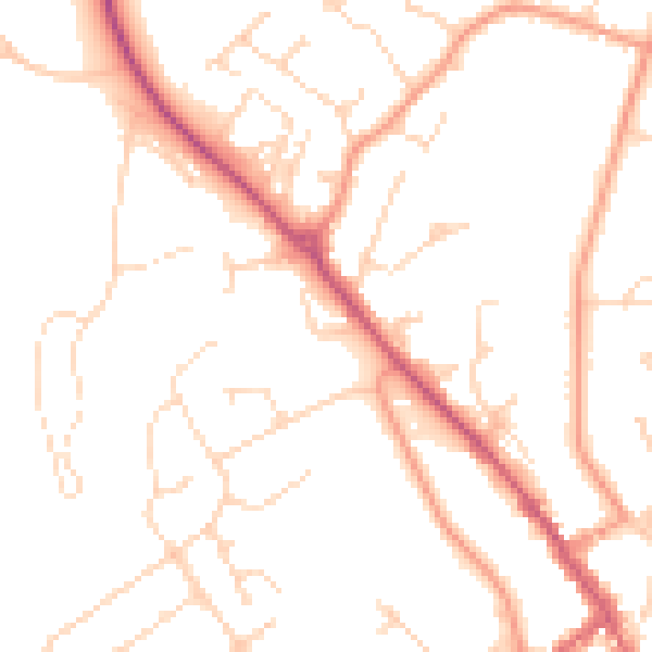 Daytime road noise heatmap for LE16 7BH