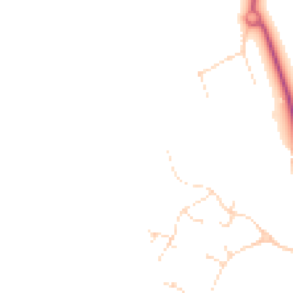 Daytime road noise heatmap for LE16 7BJ