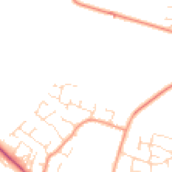 Daytime road noise heatmap for LE16 7BP