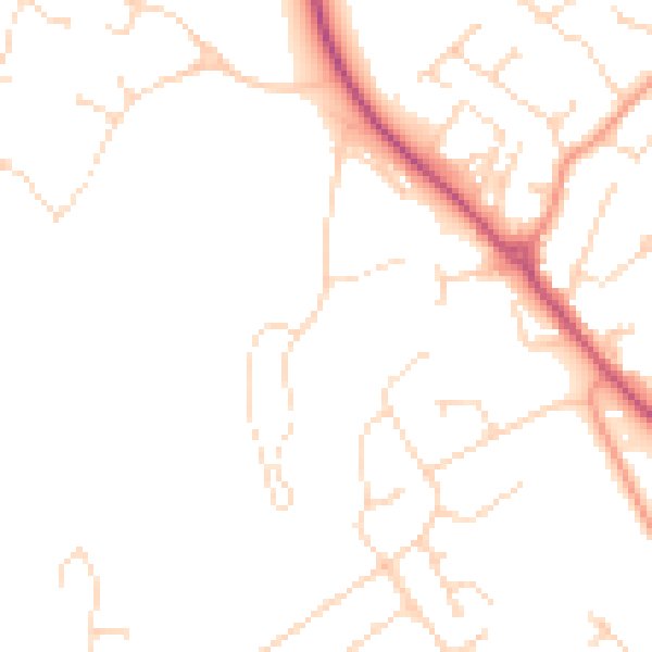 Daytime road noise heatmap for LE16 7BW