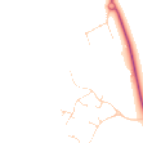 Daytime road noise heatmap for LE16 7BY