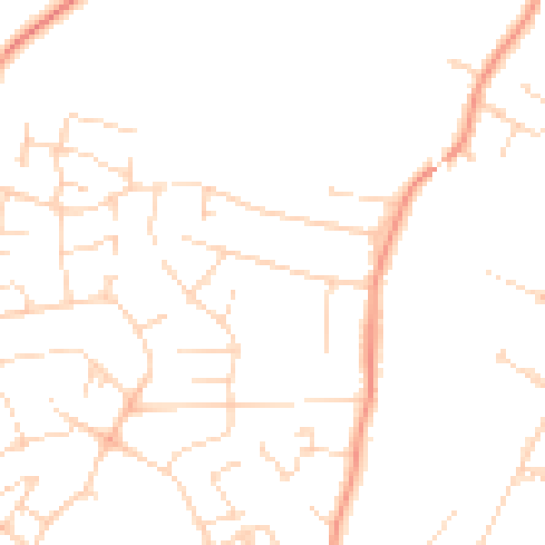 Daytime road noise heatmap for LE16 7DB