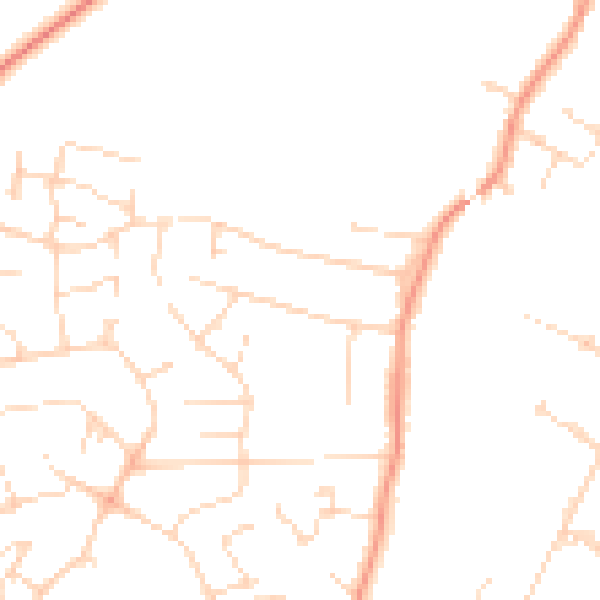 Daytime road noise heatmap for LE16 7DD
