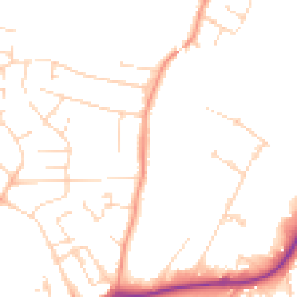 Daytime road noise heatmap for LE16 7DF