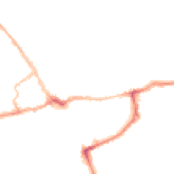 Night-time road noise heatmap for LE16 7DN