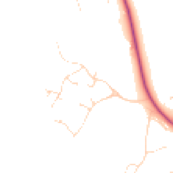 Daytime road noise heatmap for LE16 7DP