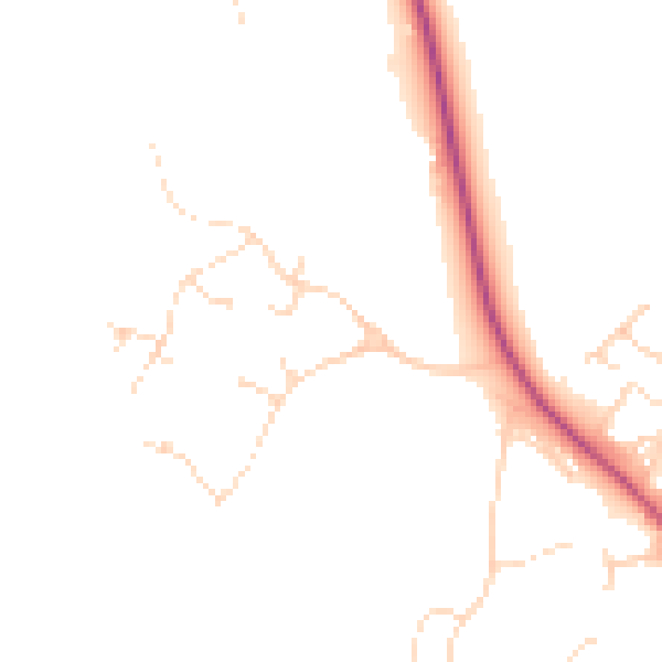 Daytime road noise heatmap for LE16 7DQ