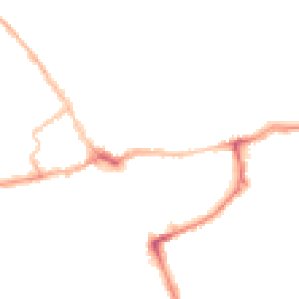 Night-time road noise heatmap for LE16 7DS
