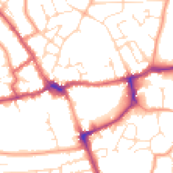 Daytime road noise heatmap for LE16 7DU