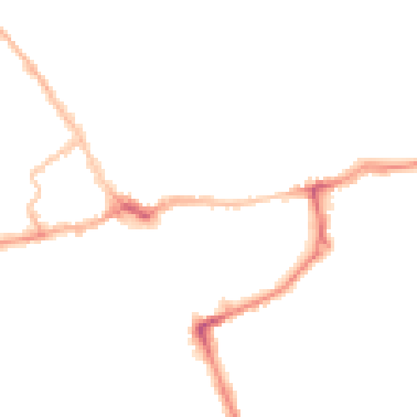 Night-time road noise heatmap for LE16 7DU