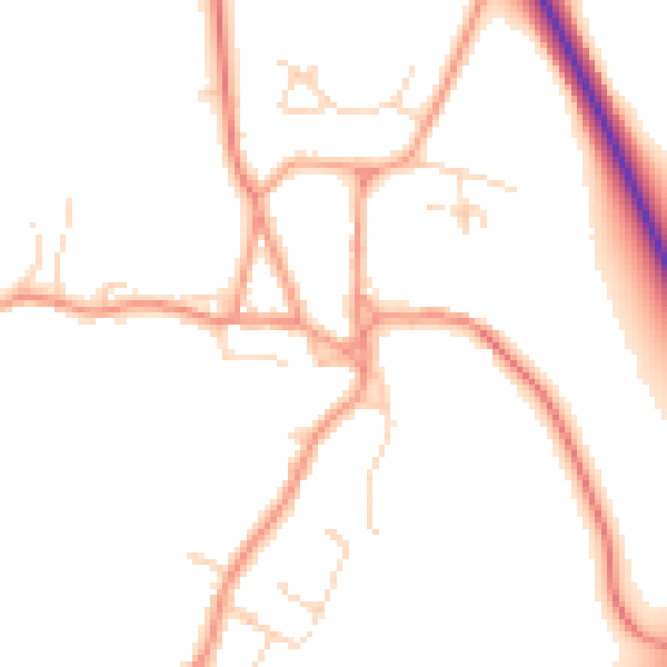 Daytime road noise heatmap for LE16 7EU