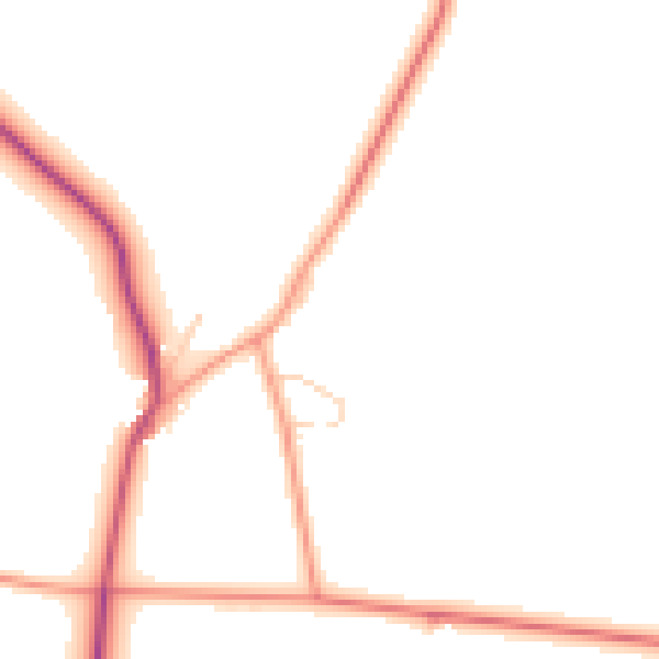 Daytime road noise heatmap for LE16 7FW