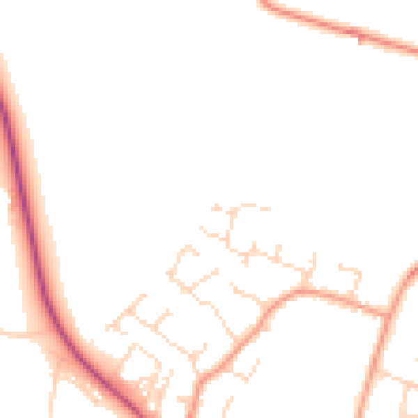 Daytime road noise heatmap for LE16 7GX